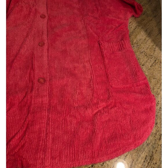 New! Pink Chenille Shirt Robe Adonna Plus Size 3X Leisurewear Button Pockets - Picture 5 of 16